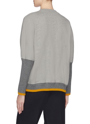 Back View - Click To Enlarge - VICTORIA, VICTORIA BECKHAM - Rib knit sleeve sweatshirt