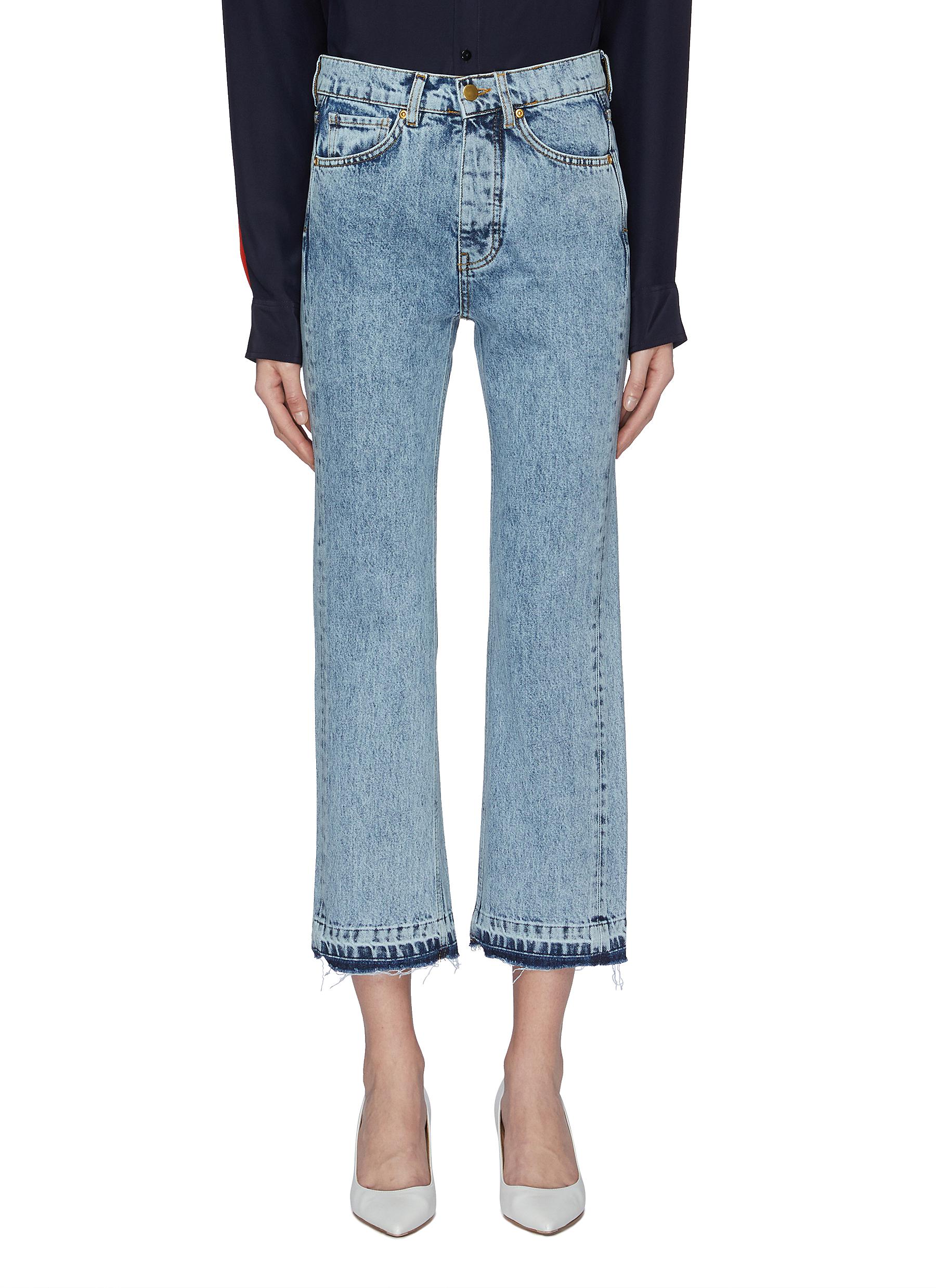 Super High Cali let-out cuff bleached jeans by Victoria, Victoria Beckham