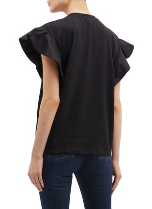Back View - Click To Enlarge - VICTORIA, VICTORIA BECKHAM - Ruffle fluted sleeves T-shirt