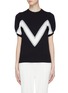 Main View - Click To Enlarge - VICTORIA, VICTORIA BECKHAM - Stripe jacquard puff sleeve wool knit top