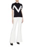 Figure View - Click To Enlarge - VICTORIA, VICTORIA BECKHAM - Stripe jacquard puff sleeve wool knit top