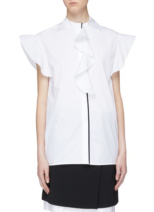 Main View - Click To Enlarge - VICTORIA, VICTORIA BECKHAM - Ruffle fluted sleeve shirt