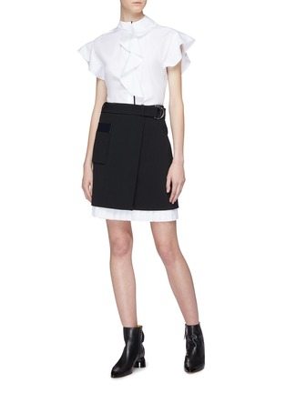 Figure View - Click To Enlarge - VICTORIA, VICTORIA BECKHAM - Ruffle fluted sleeve shirt