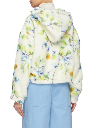 Back View - Click To Enlarge - MS MIN - Hooded floral print alpaca-silk oversized jacket