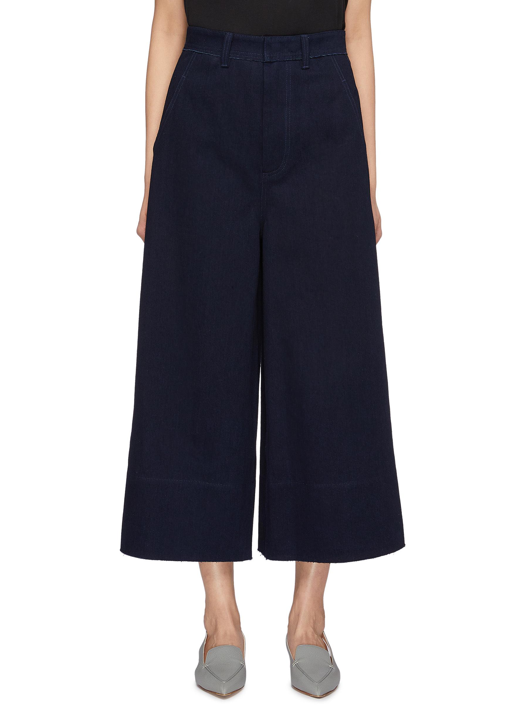 Washed denim culottes by Ms Min
