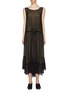 Main View - Click To Enlarge - MS MIN - Smocked waist sleeveless peplum chiffon dress