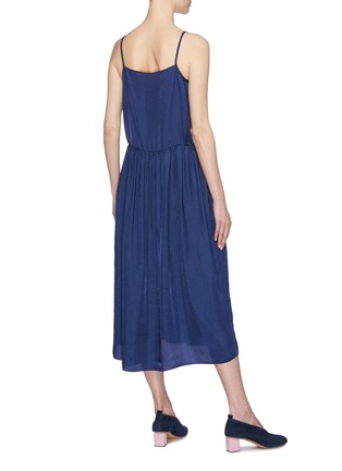 Back View - Click To Enlarge - MS MIN - Ruched skirt cupro slip dress