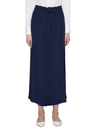 Main View - Click To Enlarge - MS MIN - Floral embroidered drawstring culottes