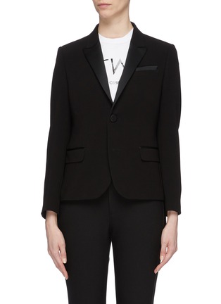 Main View - Click To Enlarge - NEIL BARRETT - Peaked satin lapel crepe tuxedo blazer