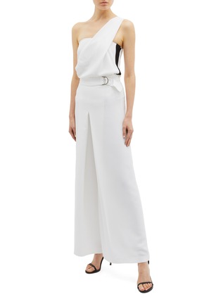 Figure View - Click To Enlarge - BIANCA SPENDER - Belted crepe wide leg pants