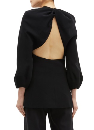 Back View - Click To Enlarge - BIANCA SPENDER - 'Curtain Call' twist open back crepe blazer