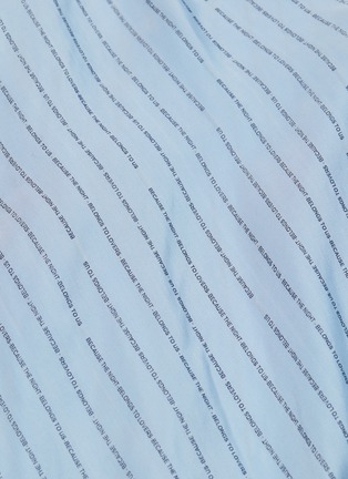 Detail View - Click To Enlarge - PETAR PETROV - 'Dazey' drape cuff belted slogan stripe silk dress