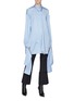 Figure View - Click To Enlarge - ROKH - Detachable sash cuff split back stripe blouse