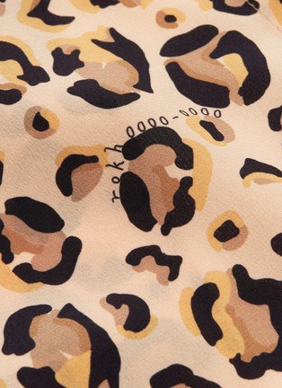  - ROKH - Detachable cuff split back leopard print silk blouse