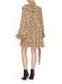Back View - Click To Enlarge - ROKH - Detachable cuff ruffle drape leopard print silk dress