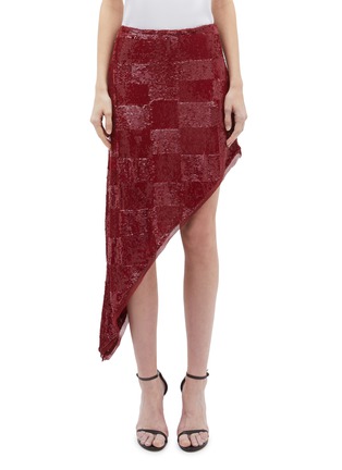 Main View - Click To Enlarge - RETROFÊTE - 'Erika' checkerboard sequin asymmetric skirt