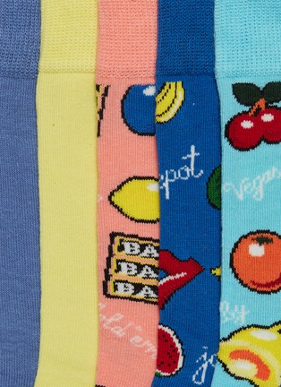 Detail View - Click To Enlarge - TOPMAN - 'Fruit Machine' graphic intarsia socks 5-pack set
