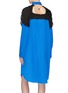 Back View - Click To Enlarge - MAISON MARGIELA - Drawcord cutout back colourblock yoke oversized shirt dress