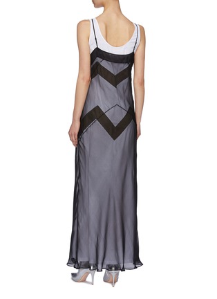Back View - Click To Enlarge - MAISON MARGIELA - Chevron stripe layered dress
