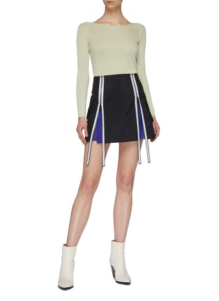 Figure View - Click To Enlarge - MAISON MARGIELA - Extended zip gusset mini skirt