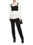 Figure View - Click To Enlarge - MAISON MARGIELA - Buckle strap cropped virgin wool-silk corset top