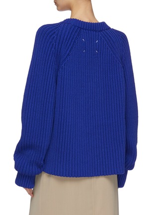 Back View - Click To Enlarge - MAISON MARGIELA - Convertible off-shoulder rib knit sweater