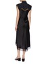 Back View - Click To Enlarge - MAISON MARGIELA - Chantilly lace trim silk satin half-zip slip dress