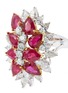 Detail View - Click To Enlarge - LC COLLECTION JEWELLERY - Diamond ruby 18k gold cluster ring