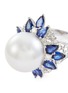 Detail View - Click To Enlarge - LC COLLECTION JEWELLERY - Diamond sapphire pearl 18k white gold ring
