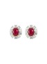 Main View - Click To Enlarge - LC COLLECTION JEWELLERY - Diamond ruby 18k gold scalloped stud earrings