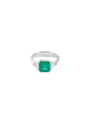 Main View - Click To Enlarge - LC COLLECTION JEWELLERY - Diamond emerald 18k white gold ring