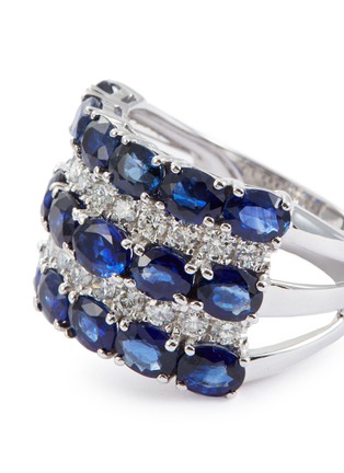 Detail View - Click To Enlarge - LC COLLECTION JEWELLERY - Diamond sapphire 18k white gold ring