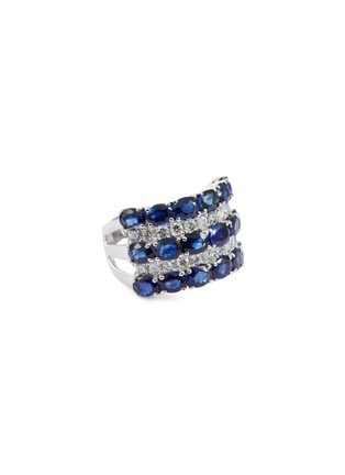 Main View - Click To Enlarge - LC COLLECTION JEWELLERY - Diamond sapphire 18k white gold ring