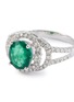 Detail View - Click To Enlarge - LC COLLECTION JEWELLERY - Diamond emerald 18k white gold cutout ring