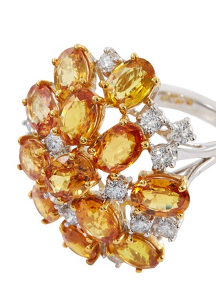 Detail View - Click To Enlarge - LC COLLECTION JEWELLERY - Diamond sapphire 18k gold cluster ring