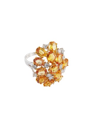 Main View - Click To Enlarge - LC COLLECTION JEWELLERY - Diamond sapphire 18k gold cluster ring