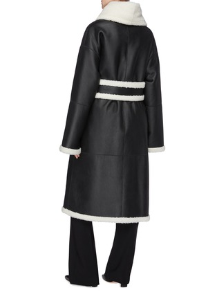 Back View - Click To Enlarge - ROSETTA GETTY - Reversible belted Merino shearling robe coat