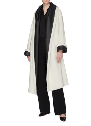 Figure View - Click To Enlarge - ROSETTA GETTY - Reversible belted Merino shearling robe coat