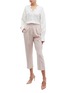 Figure View - Click To Enlarge - ROKSANDA - 'Ragosta' striped outseam cropped pants
