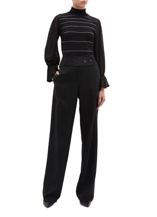 Figure View - Click To Enlarge - ROKSANDA - 'April' ruched cuff stripe turtleneck top