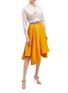 Figure View - Click To Enlarge - ROKSANDA - 'Coleta' drape colourblock silk satin skirt