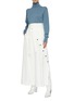Figure View - Click To Enlarge - THE KEIJI - Belted slant button wide leg pants