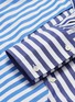  - THE KEIJI - Cutout lattice front stripe high-low shirt