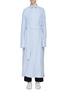 Main View - Click To Enlarge - THE KEIJI - Detachable panel belted stripe shirt dress