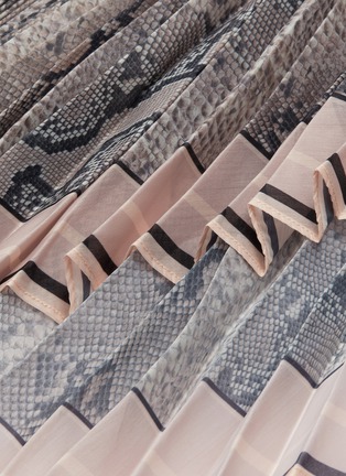 Detail View - Click To Enlarge - ZIMMERMANN - 'Corsage' python print pleated handkerchief midi skirt