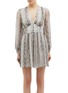 Main View - Click To Enlarge - ZIMMERMANN - 'Corsage' blouson sleeve python print silk V-neck rompers