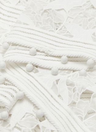 Detail View - Click To Enlarge - ZIMMERMANN - 'Corsage' guipure lace panel dot embroidered handkerchief midi dress