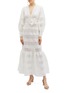 Figure View - Click To Enlarge - ZIMMERMANN - 'Corsage Linear' floral belted cutout stripe linen dress