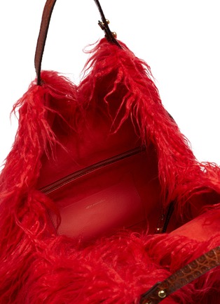 Detail View - Click To Enlarge - DRIES VAN NOTEN - Faux fur hobo bag