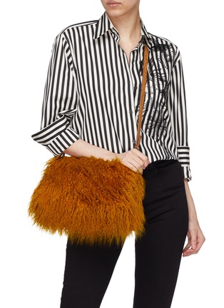 Front View - Click To Enlarge - DRIES VAN NOTEN - Faux fur crossbody bag